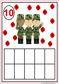 poppy counting mats, number recognition, one to one correspondence, anzac day counting activity, remembrance day 1 to 10 counting worksheets